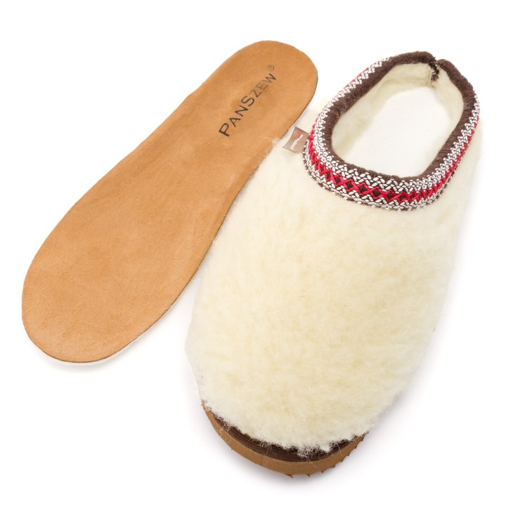 Ciepłe Kapcie Damskie BAREFOOT Filcowe Pantofle z Wełny Naturalnej Brązowe -PanSzew.pl
