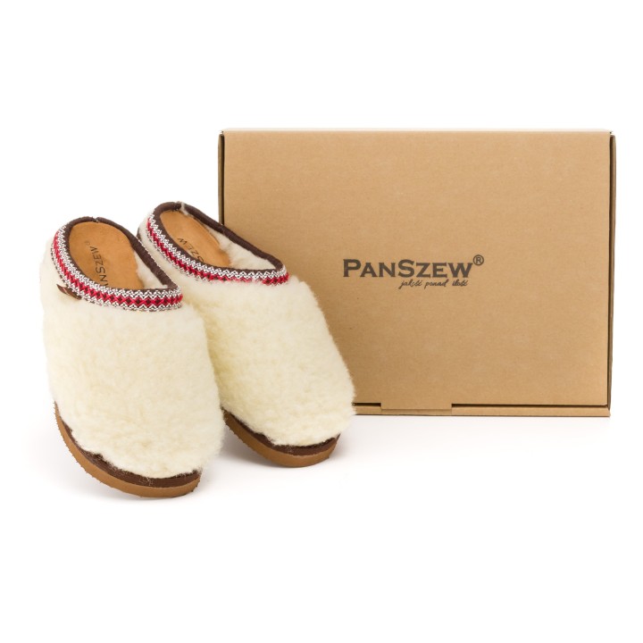 Ciepłe Kapcie Damskie BAREFOOT Filcowe Pantofle z Wełny Naturalnej Brązowe -PanSzew.pl