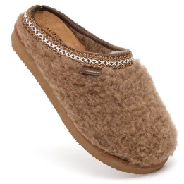 Ciepłe Kapcie Damskie BAREFOOT Filcowe Pantofle z Wełny Naturalnej Brązowe -PanSzew.pl