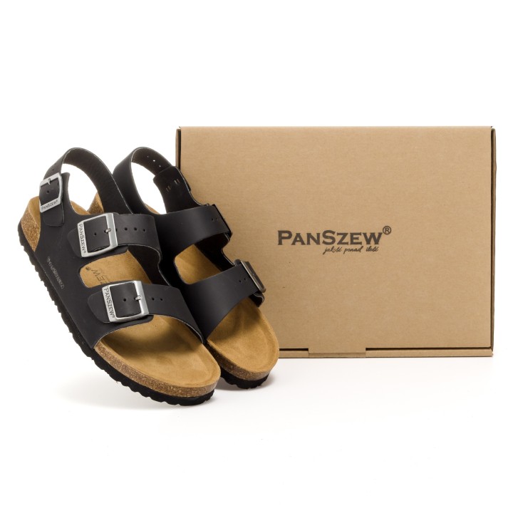 Sandały Męskie Skórzane na Korku Klapki Polskie PanSzew®