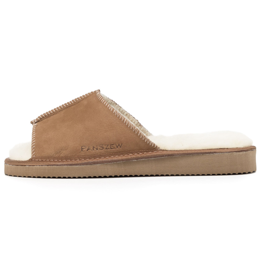 Ciepłe Kapcie Damskie Skórzane SEMILINE Camel | PanSzew®