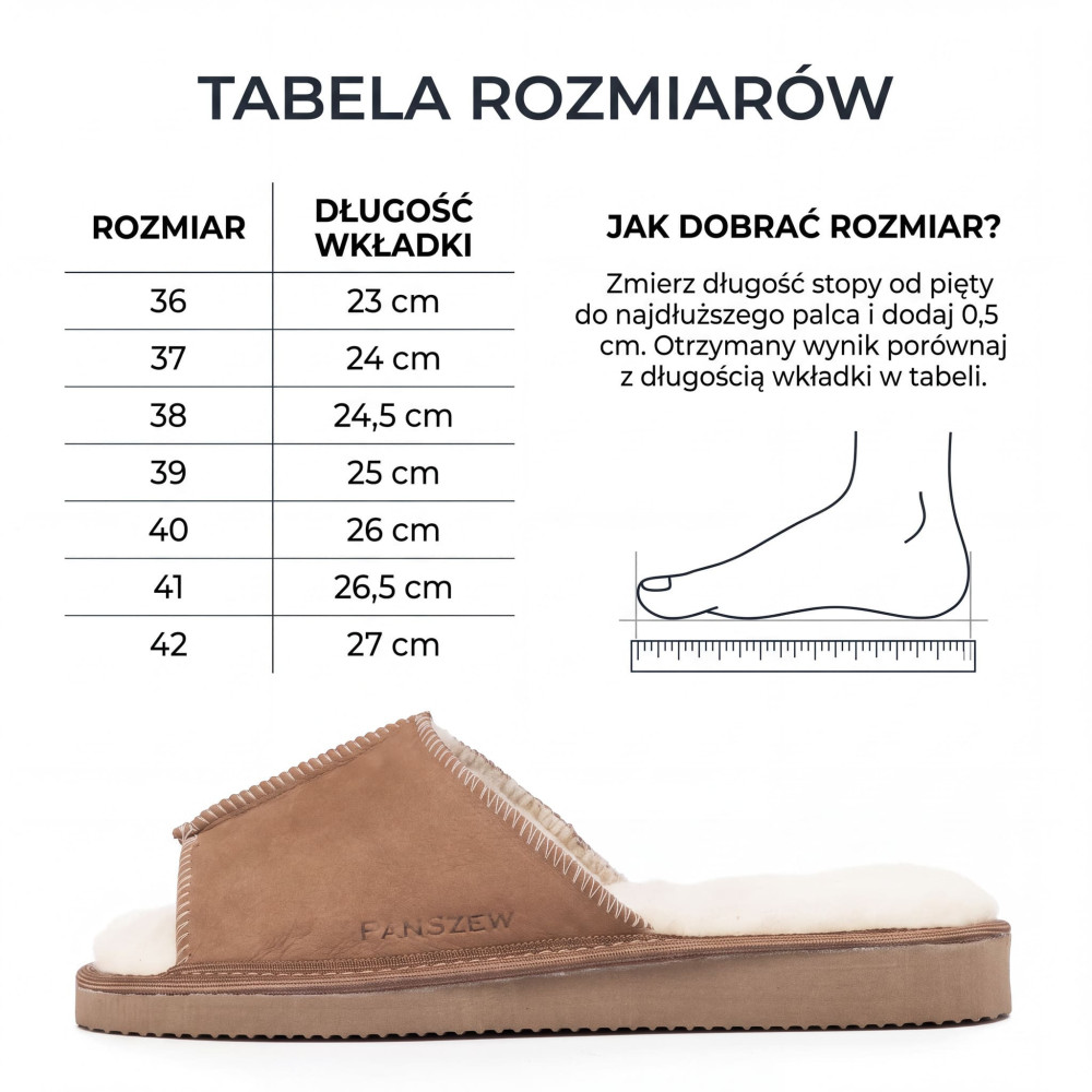 Ciepłe Kapcie Damskie Skórzane SEMILINE Camel | PanSzew®