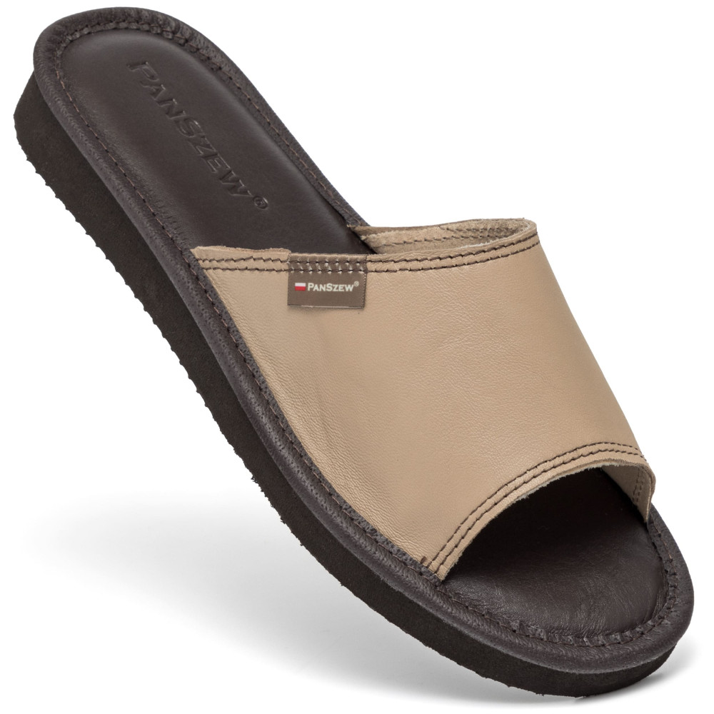 Kapcie Damskie Skórzane EASYLINE Cappuccino | PanSzew®