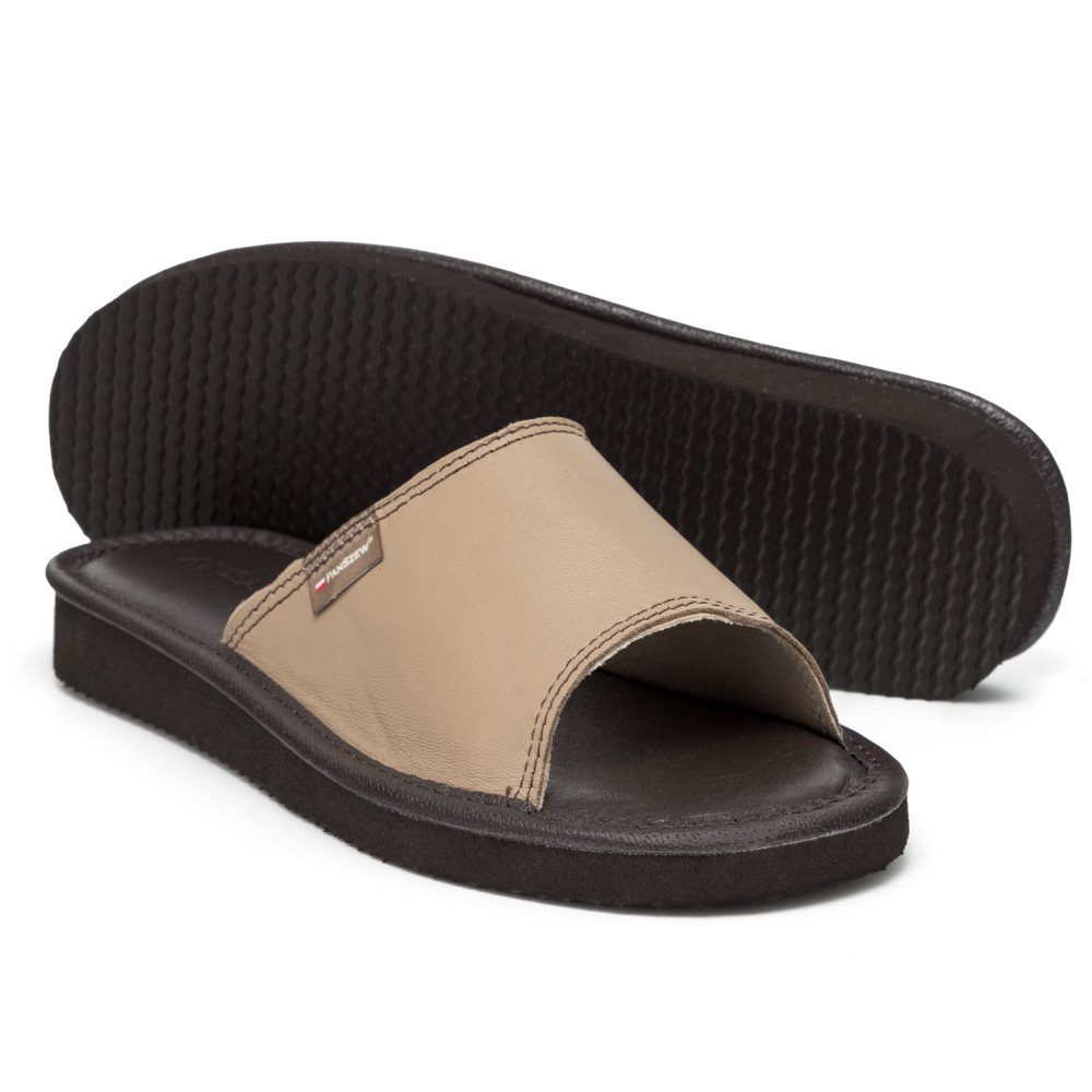 Kapcie Damskie Skórzane EASYLINE Cappuccino | PanSzew®