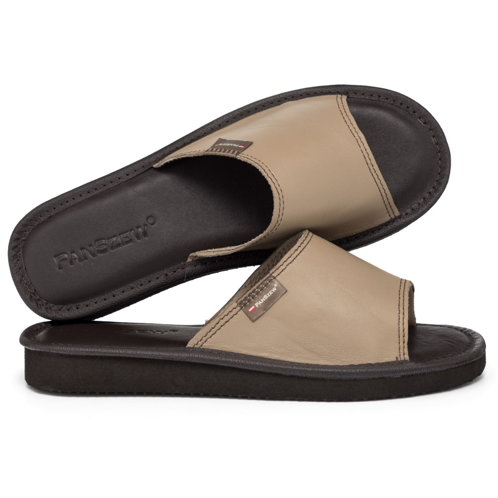 Kapcie Damskie Skórzane EASYLINE Cappuccino | PanSzew®