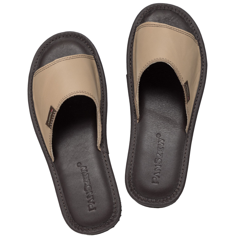 Kapcie Damskie Skórzane EASYLINE Cappuccino | PanSzew®