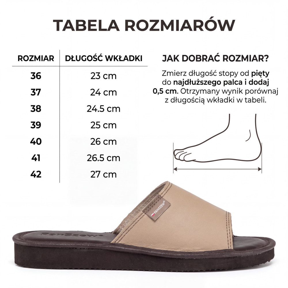 Kapcie Damskie Skórzane EASYLINE Cappuccino | PanSzew®