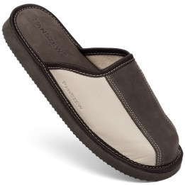 Kapcie Męskie Skórzane CLASSLINE Brąz – Nubuk | PanSzew®