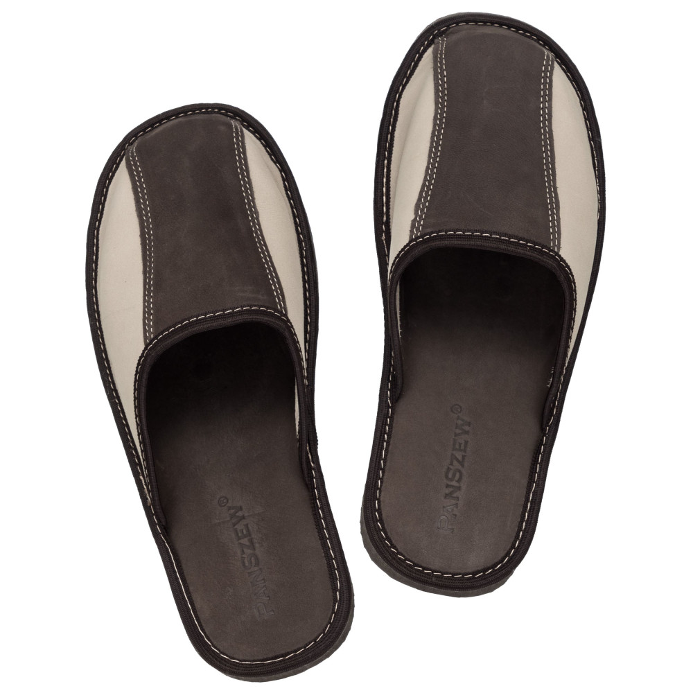 Kapcie Męskie Skórzane CLASSLINE Brąz – Nubuk | PanSzew®