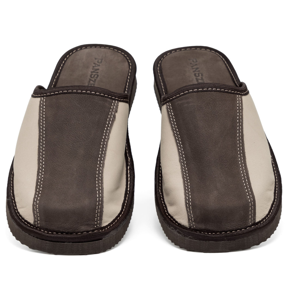 Kapcie Męskie Skórzane CLASSLINE Brąz – Nubuk | PanSzew®