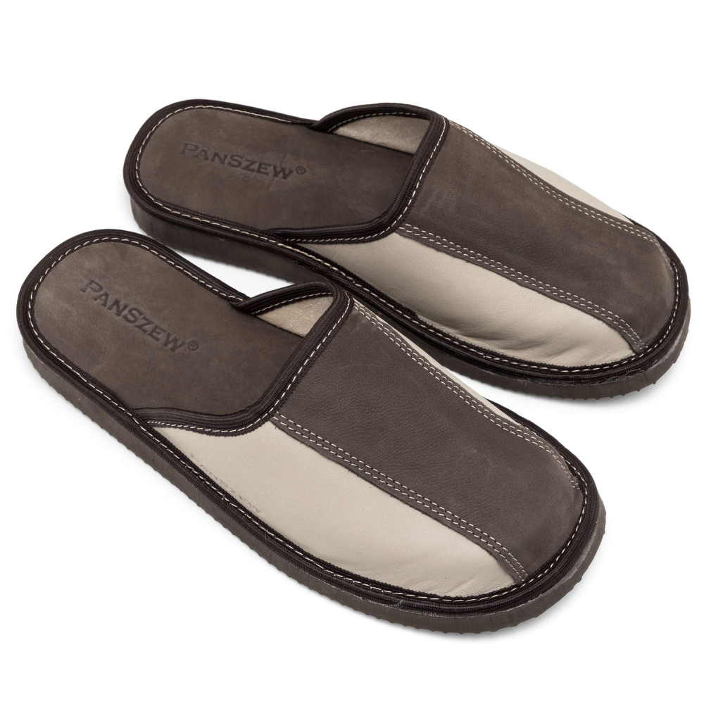 Kapcie Męskie Skórzane CLASSLINE Brąz – Nubuk | PanSzew®
