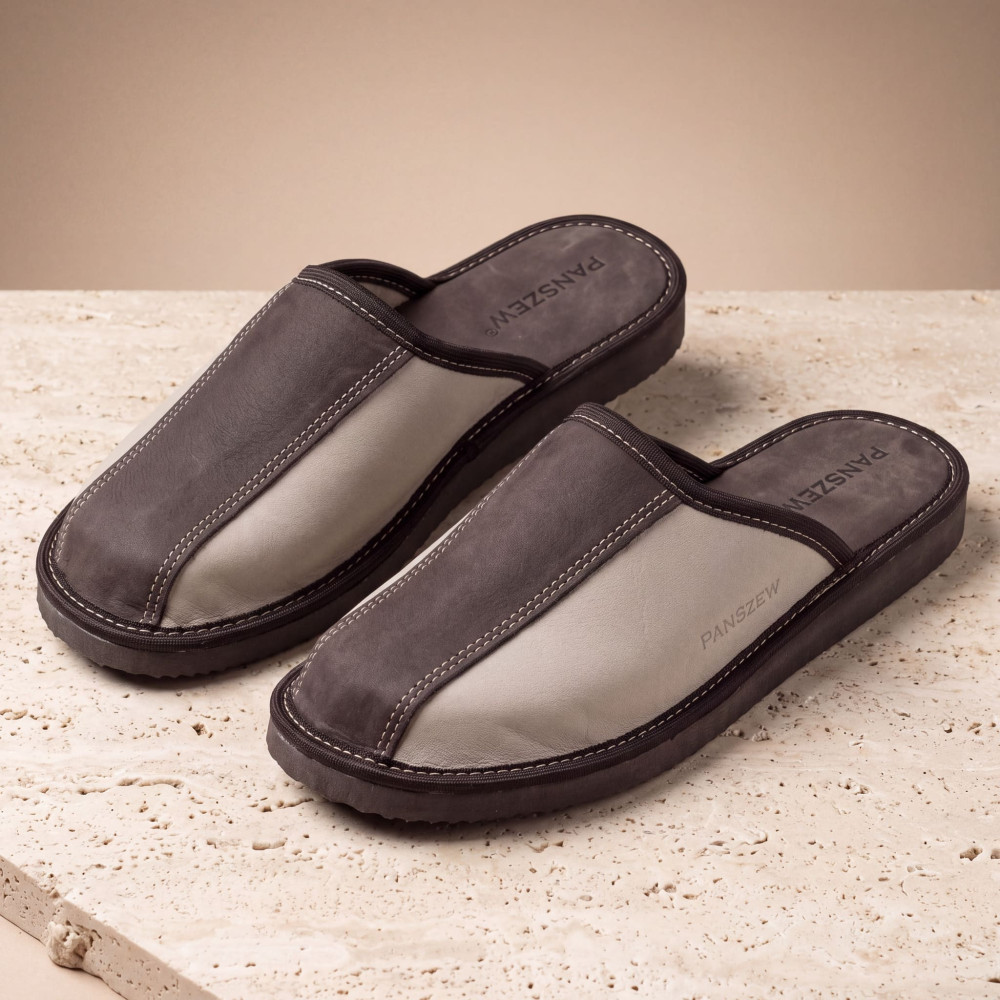 Kapcie Męskie Skórzane CLASSLINE Brąz – Nubuk | PanSzew®