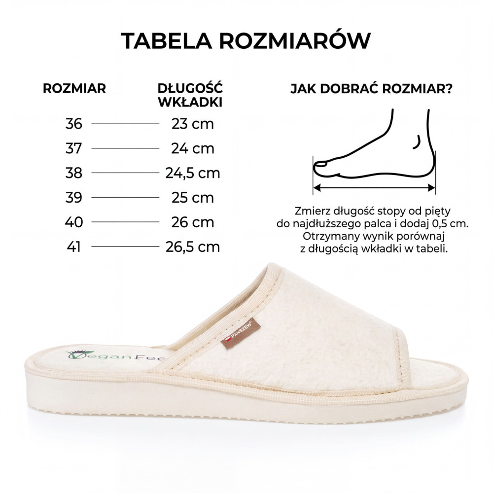 Kapcie Damskie Wegańskie VEGALINE Ecru Piñatex | PanSzew®