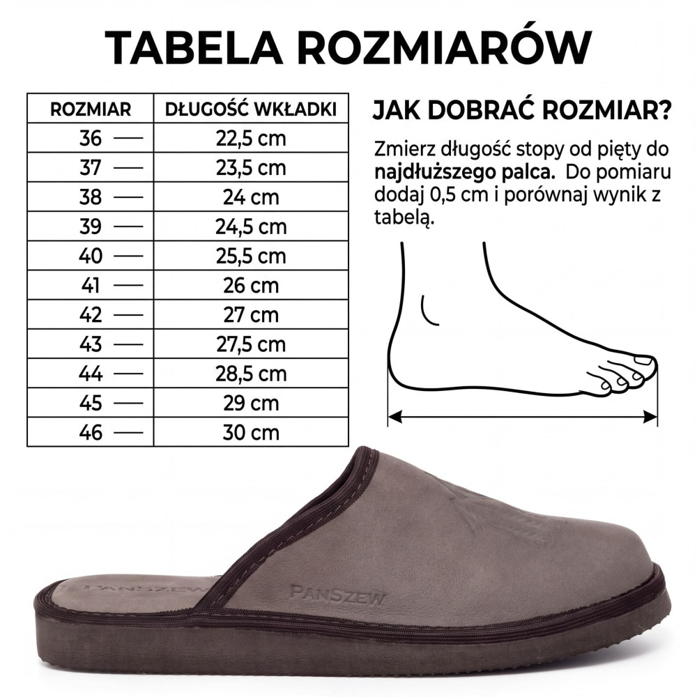 Kapcie Męskie Skórzane WILDLINE Mocha Tłoczone Góry | PanSzew®