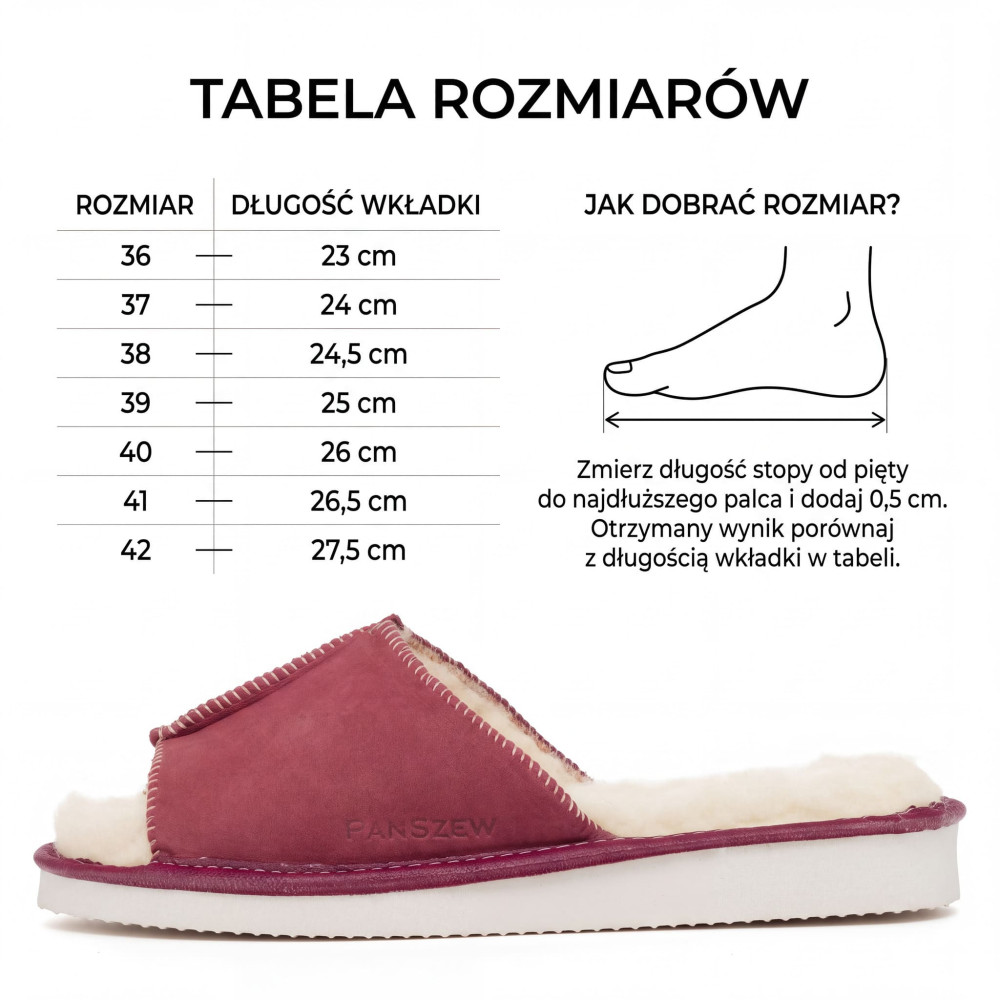 Ciepłe Kapcie Damskie Skórzane SEMILINE Bordowe | PanSzew®