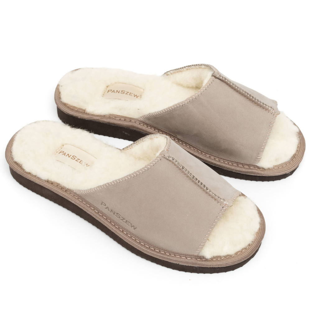 Ciepłe Kapcie Damskie Skórzane SEMILINE Mocha | PanSzew®