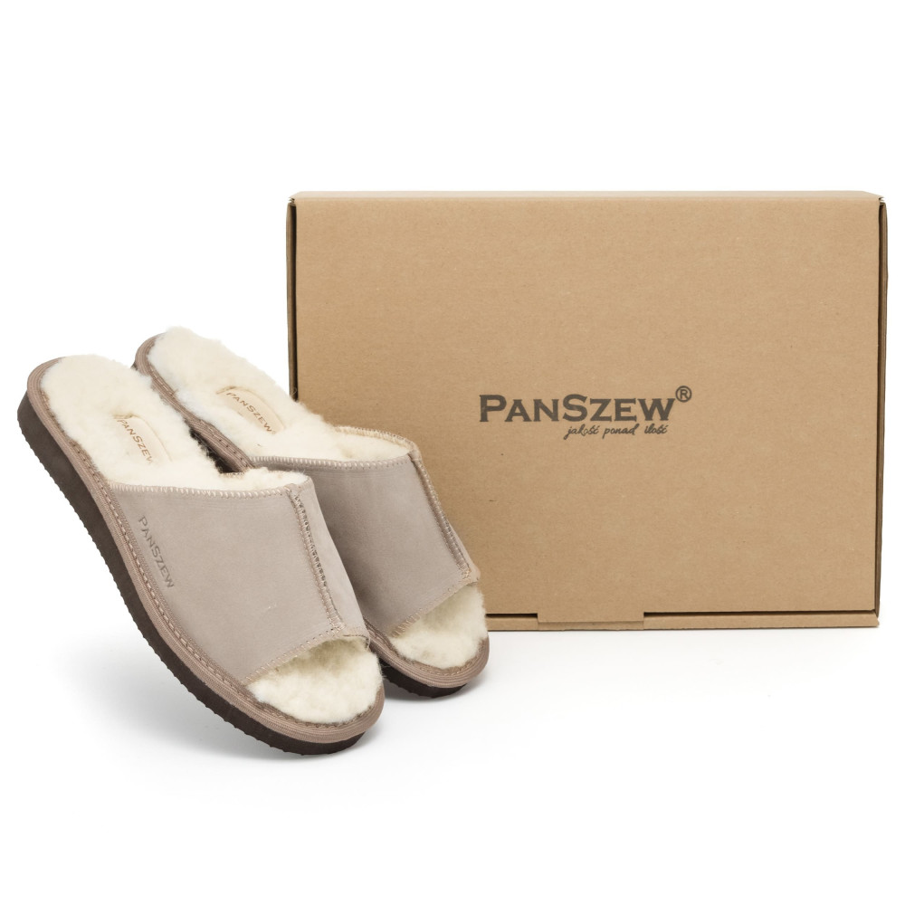 Ciepłe Kapcie Damskie Skórzane SEMILINE Mocha | PanSzew®