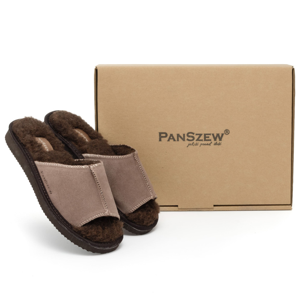 Ciepłe Kapcie Damskie Zamszowe SEMILINE Kawa | PanSzew®