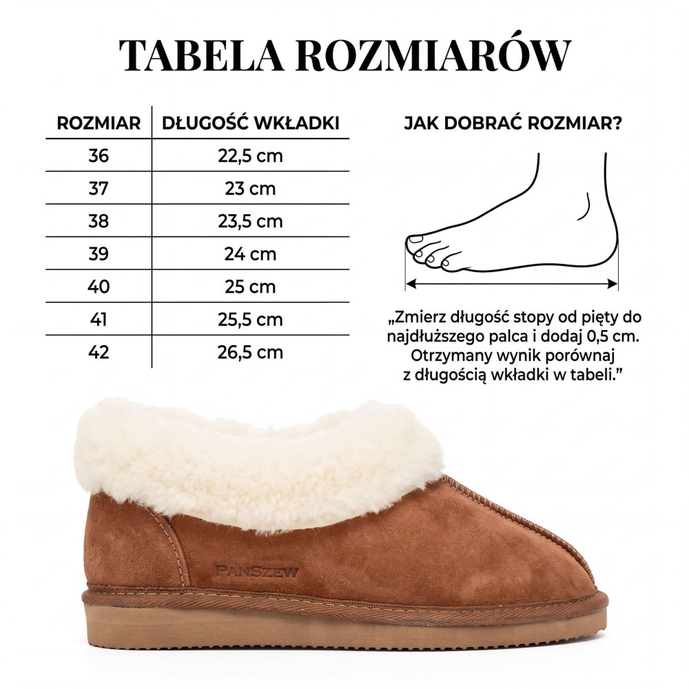 Ciepłe Bambosze Damskie ALPINLINE Zamszowe z Wełną | PanSzew®