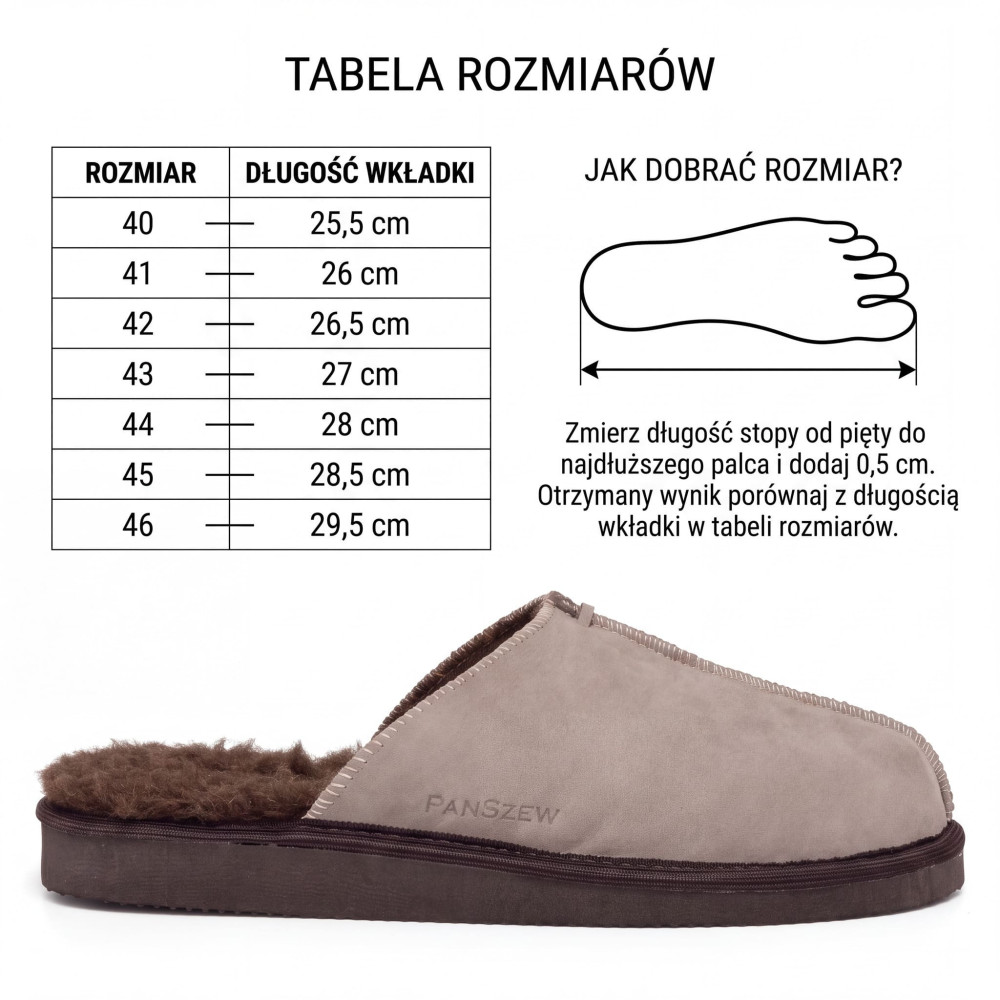 Kapcie Męskie Skórzane ALPINLINE Mocha z Wełną | PanSzew®
