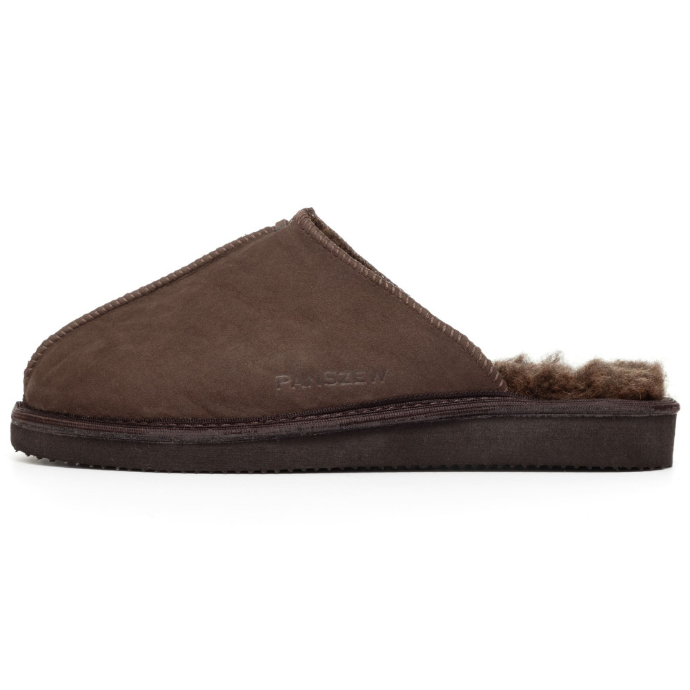 Kapcie Damskie Skórzane ALPINLINE Choco z Wełną | PanSzew®