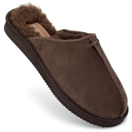 Kapcie Damskie Skórzane ALPINLINE Choco z Wełną | PanSzew®