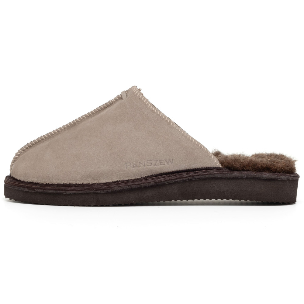 Kapcie Damskie Skórzane ALPINLINE Mocha z Wełną | PanSzew®