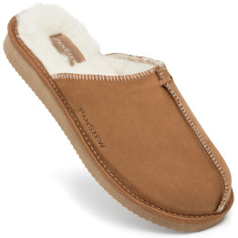 Kapcie Damskie Skórzane ALPINLINE Camel z Wełną | PanSzew®