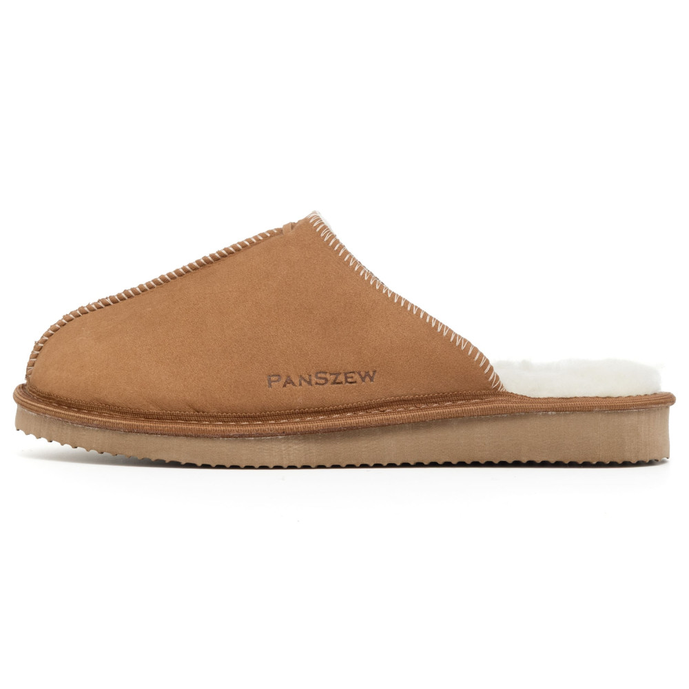 Kapcie Damskie Skórzane ALPINLINE Camel z Wełną | PanSzew®