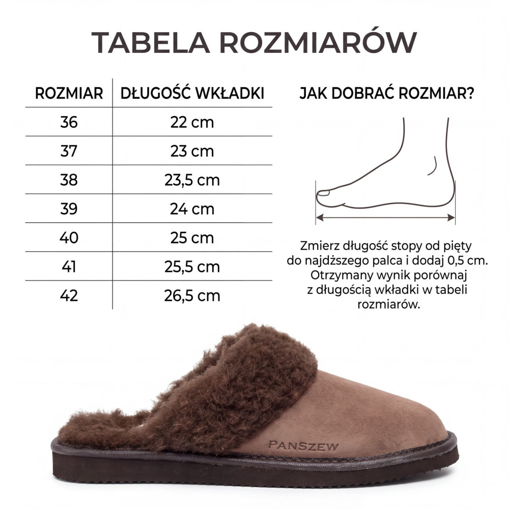 Ciepłe Kapcie Damskie LUNALINE Mocha z Wełną | PanSzew®