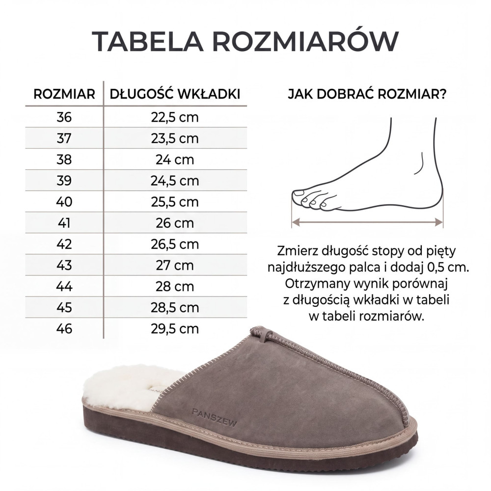 Kapcie Męskie ALPINLINE Taupe Nubuk z Wełną | PanSzew®