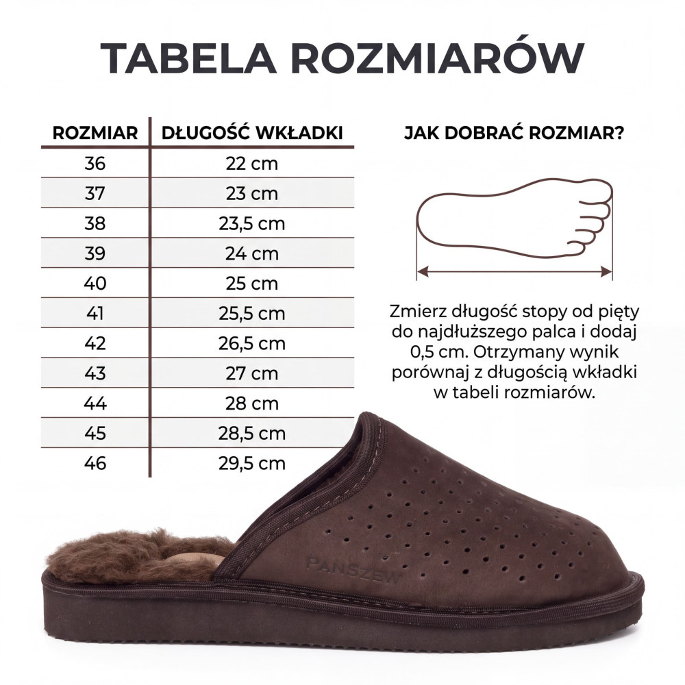 Ciepłe Kapcie Damskie FOLKLINE Mocha z Wełną | PanSzew®