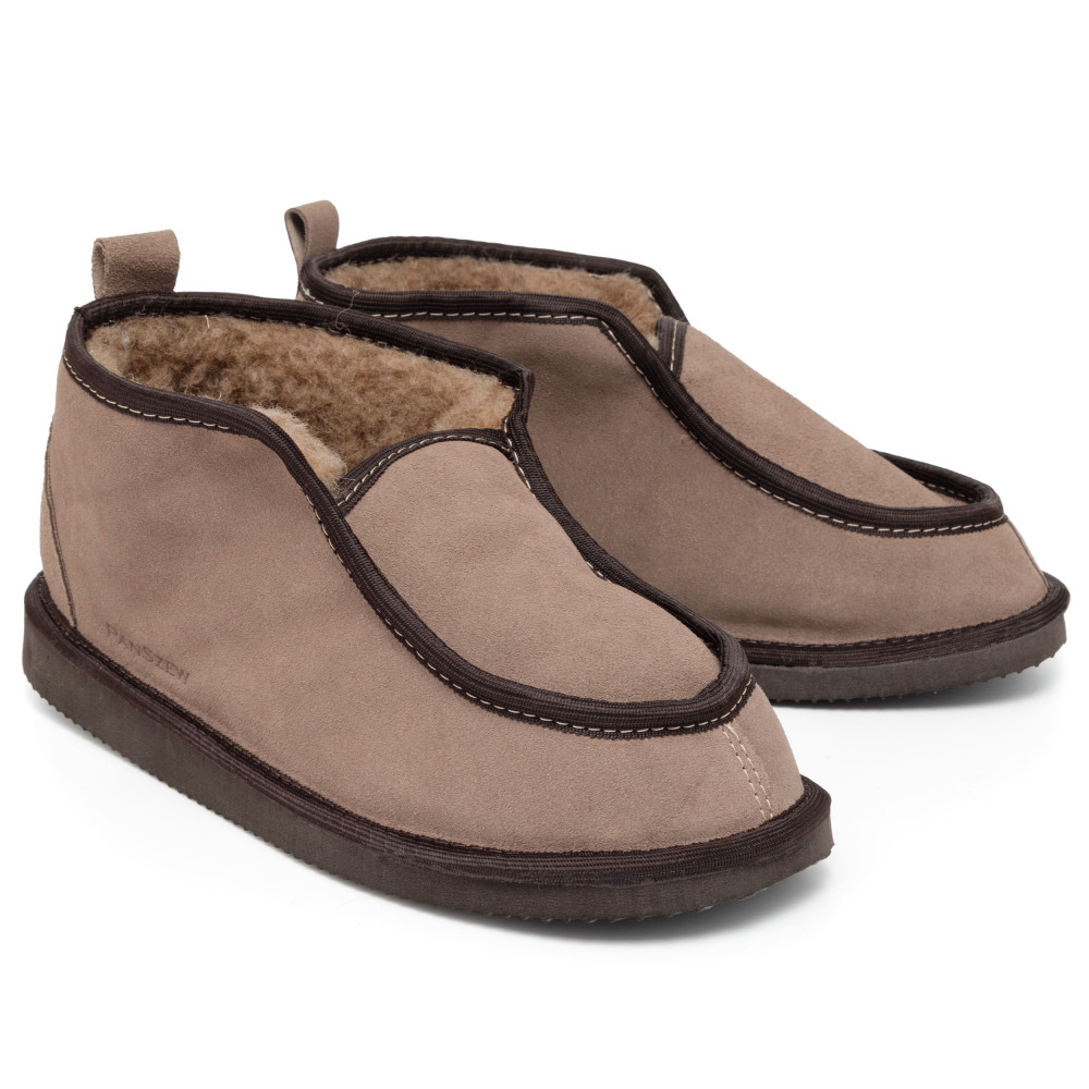 Bambosze Męskie Skórzane GRANDLINE Mocha Niskie | PanSzew®