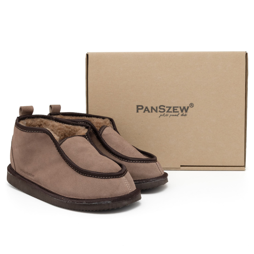 Bambosze Męskie Skórzane GRANDLINE Mocha Niskie | PanSzew®
