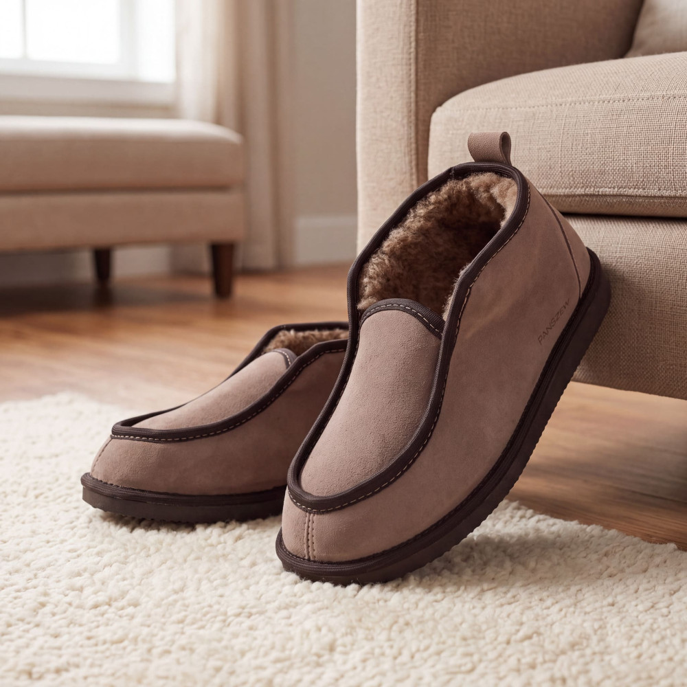 Bambosze Męskie Skórzane GRANDLINE Mocha Niskie | PanSzew®