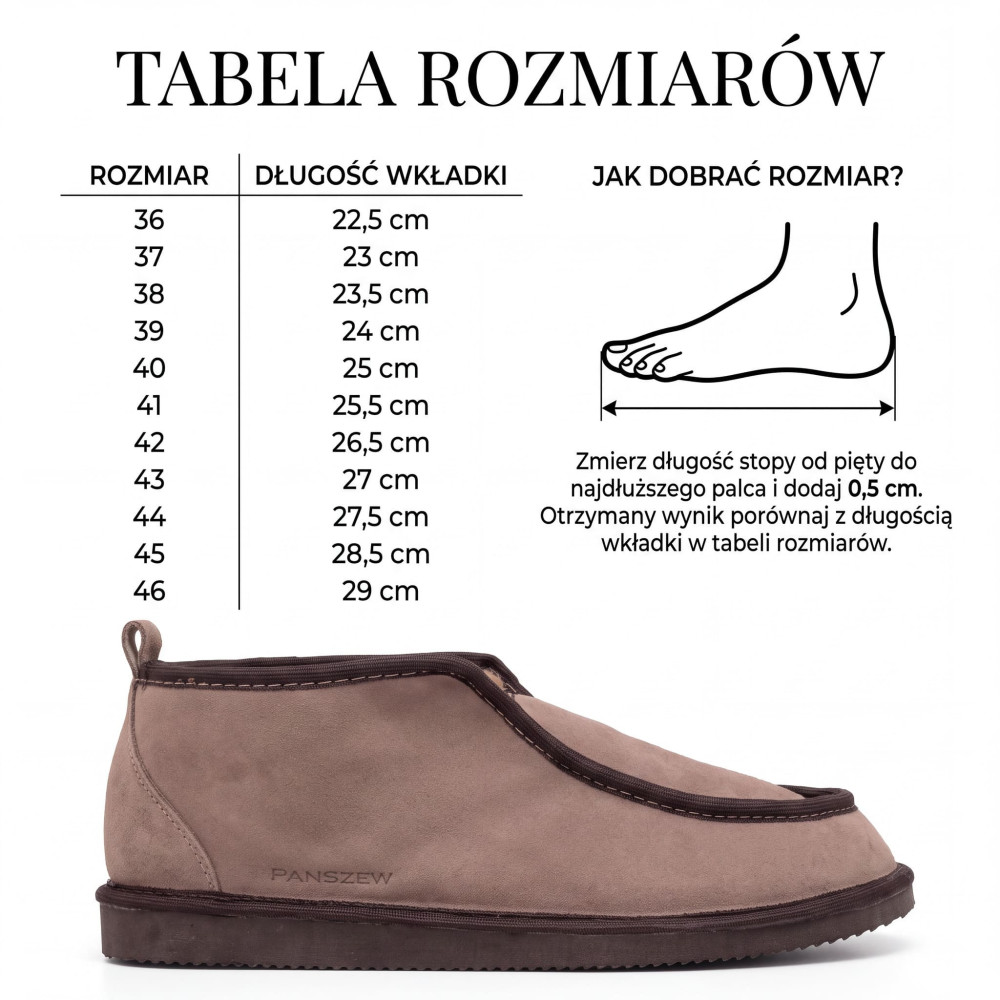 Bambosze Męskie Skórzane GRANDLINE Mocha Niskie | PanSzew®
