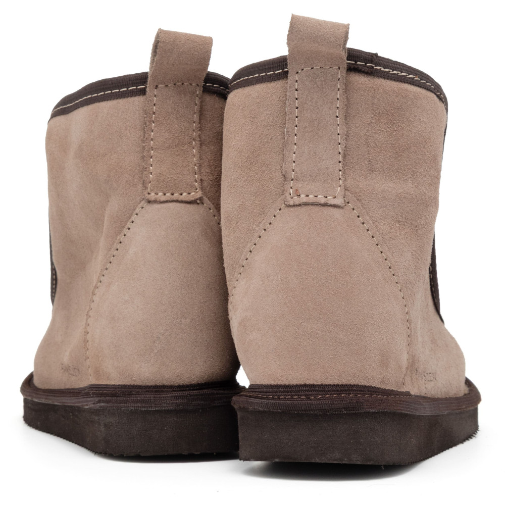 Bambosze Damskie Skórzane GRANDLINE Mocha z Wełną | PanSzew®