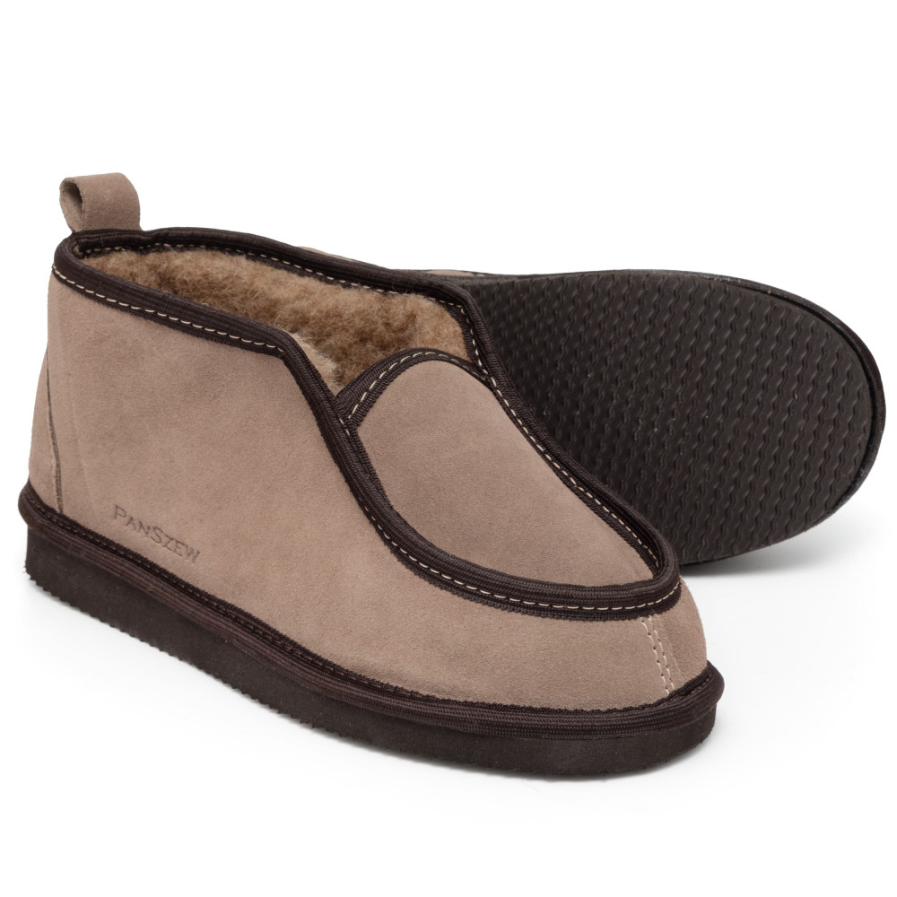 Bambosze Damskie Skórzane GRANDLINE Mocha Niskie | PanSzew®