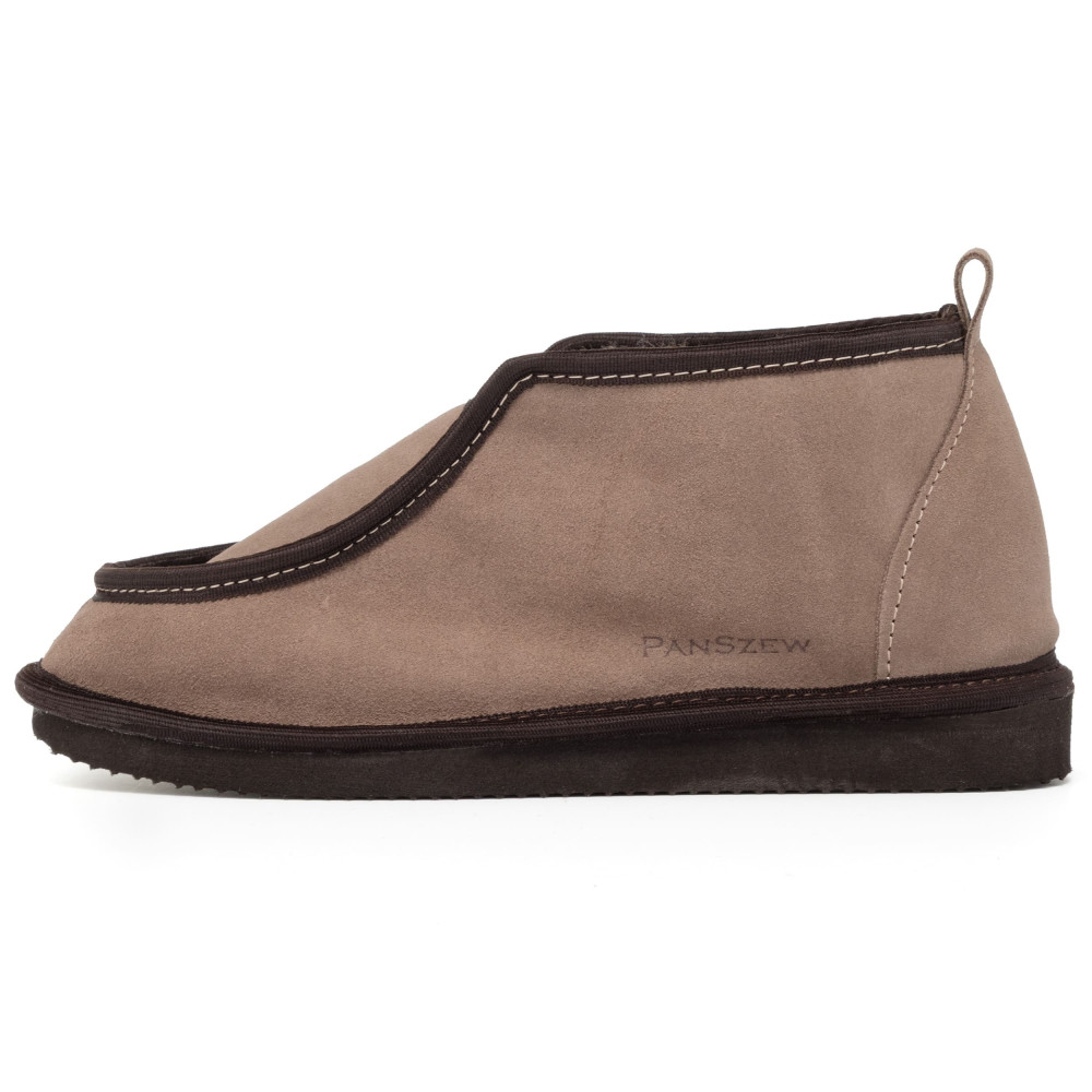 Bambosze Damskie Skórzane GRANDLINE Mocha Niskie | PanSzew®