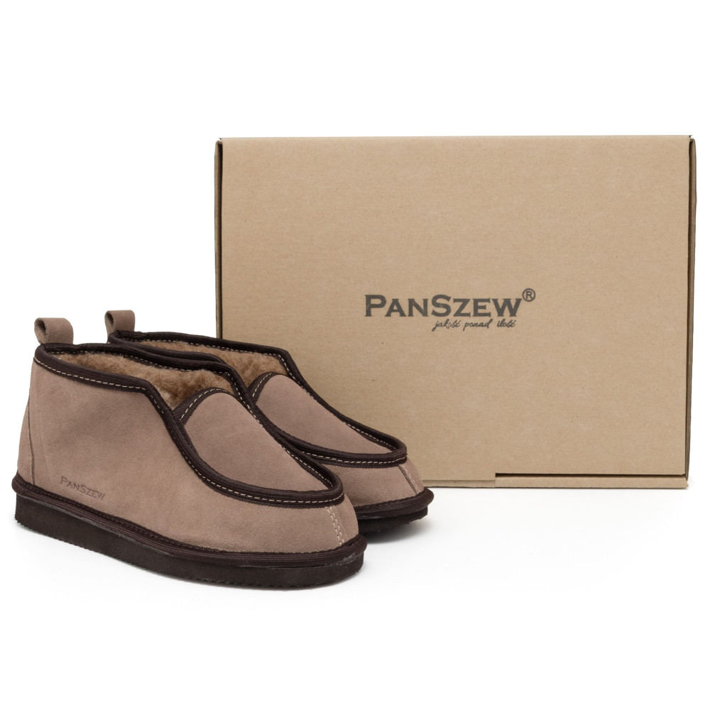 Bambosze Damskie Skórzane GRANDLINE Mocha Niskie | PanSzew®