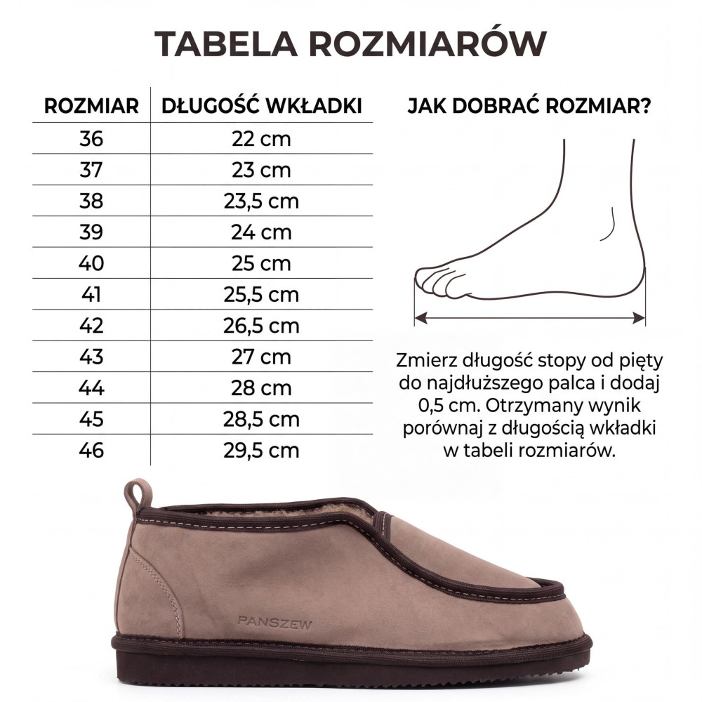 Bambosze Damskie Skórzane GRANDLINE Mocha Niskie | PanSzew®