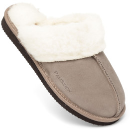Ciepłe Kapcie Damskie Skórzane Bambosze ALPINLINE Mocha | PanSzew®
