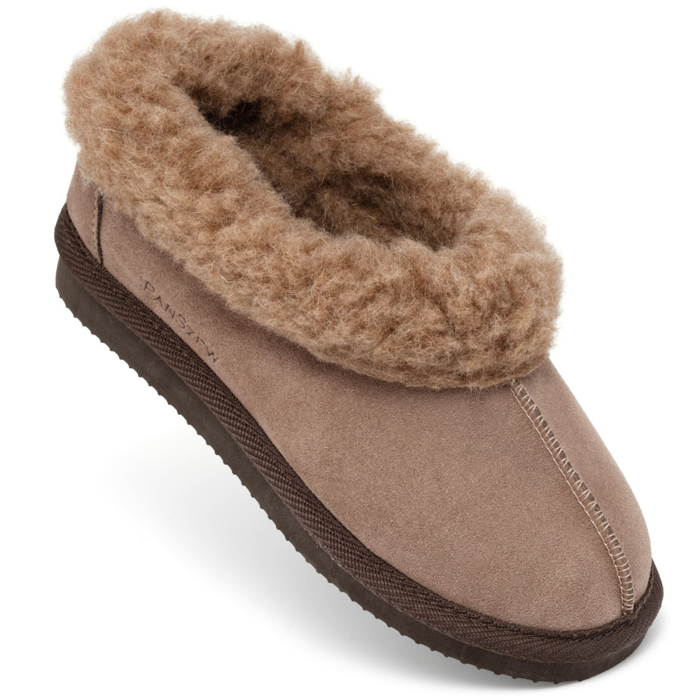 Bambosze Damskie ALPINLINE Mocha Ciepłe Wełniane | PanSzew