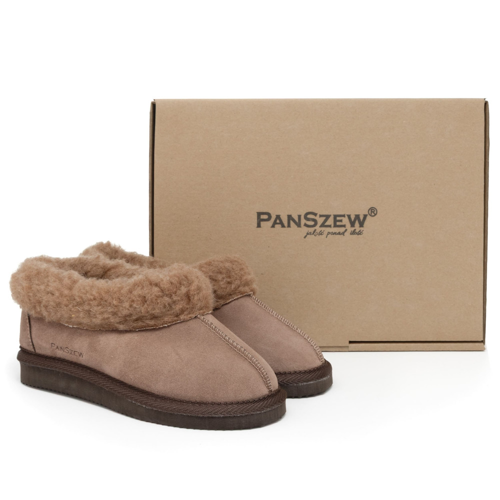 Bambosze Damskie ALPINLINE Mocha Ciepłe Wełniane | PanSzew