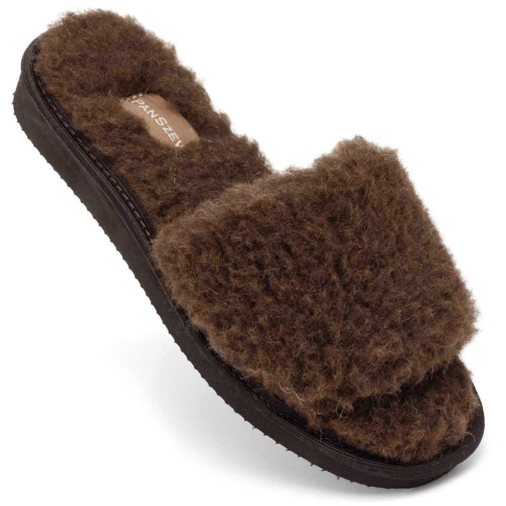 Kapcie Damskie Wełniane WOOLLINE Choco Ciepłe | PanSzew®