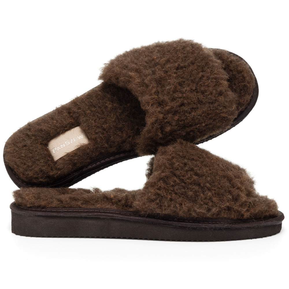 Kapcie Damskie Wełniane WOOLLINE Choco Ciepłe | PanSzew®