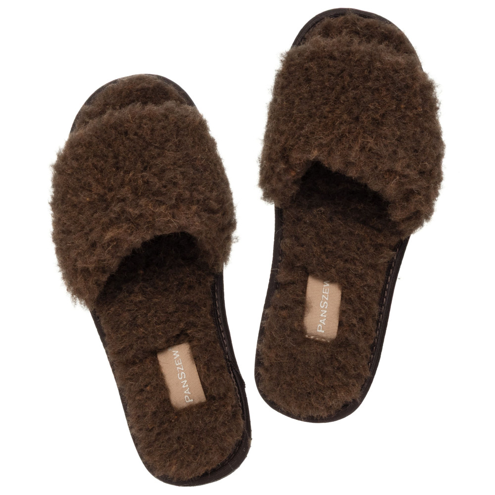 Kapcie Damskie Wełniane WOOLLINE Choco Ciepłe | PanSzew®