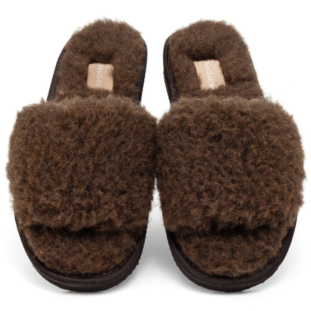 Kapcie Damskie Wełniane WOOLLINE Choco Ciepłe | PanSzew®