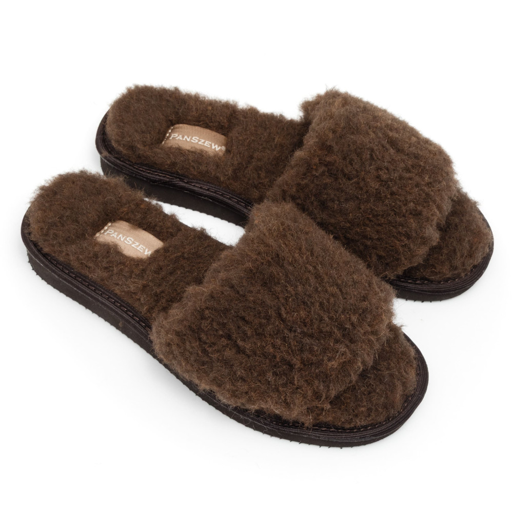 Kapcie Damskie Wełniane WOOLLINE Choco Ciepłe | PanSzew®