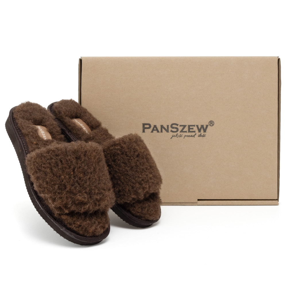 Kapcie Damskie Wełniane WOOLLINE Choco Ciepłe | PanSzew®